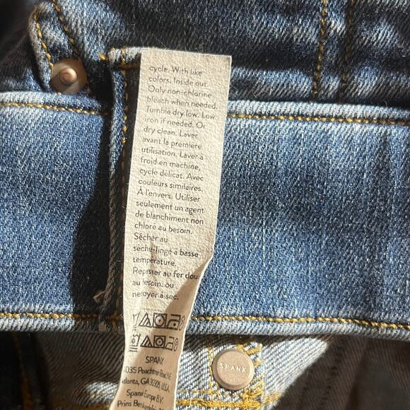 Spanx Bootcut Jegging Jeans Womens Small Blue Medium Wash Denim Pull On Stretch - Picture 9 of 12